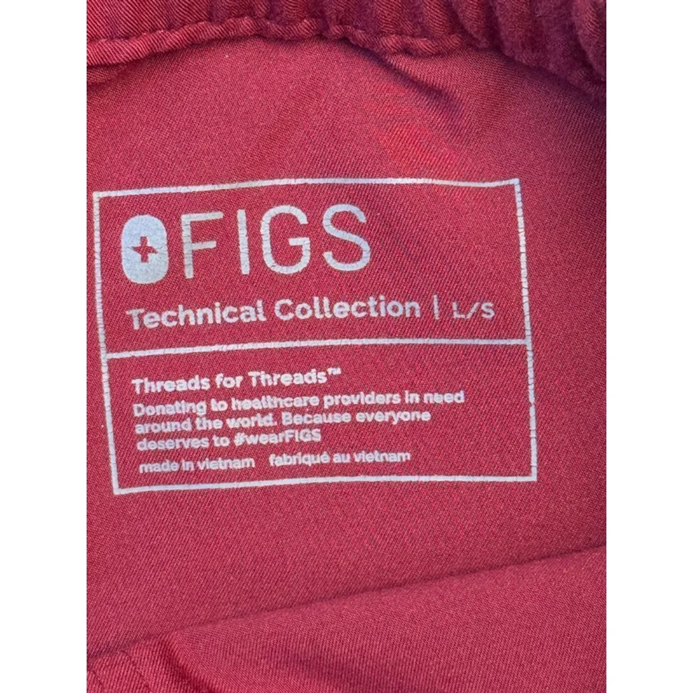 Men's FIGS L Maroon Grey Technical Cargo Scrub Pants
